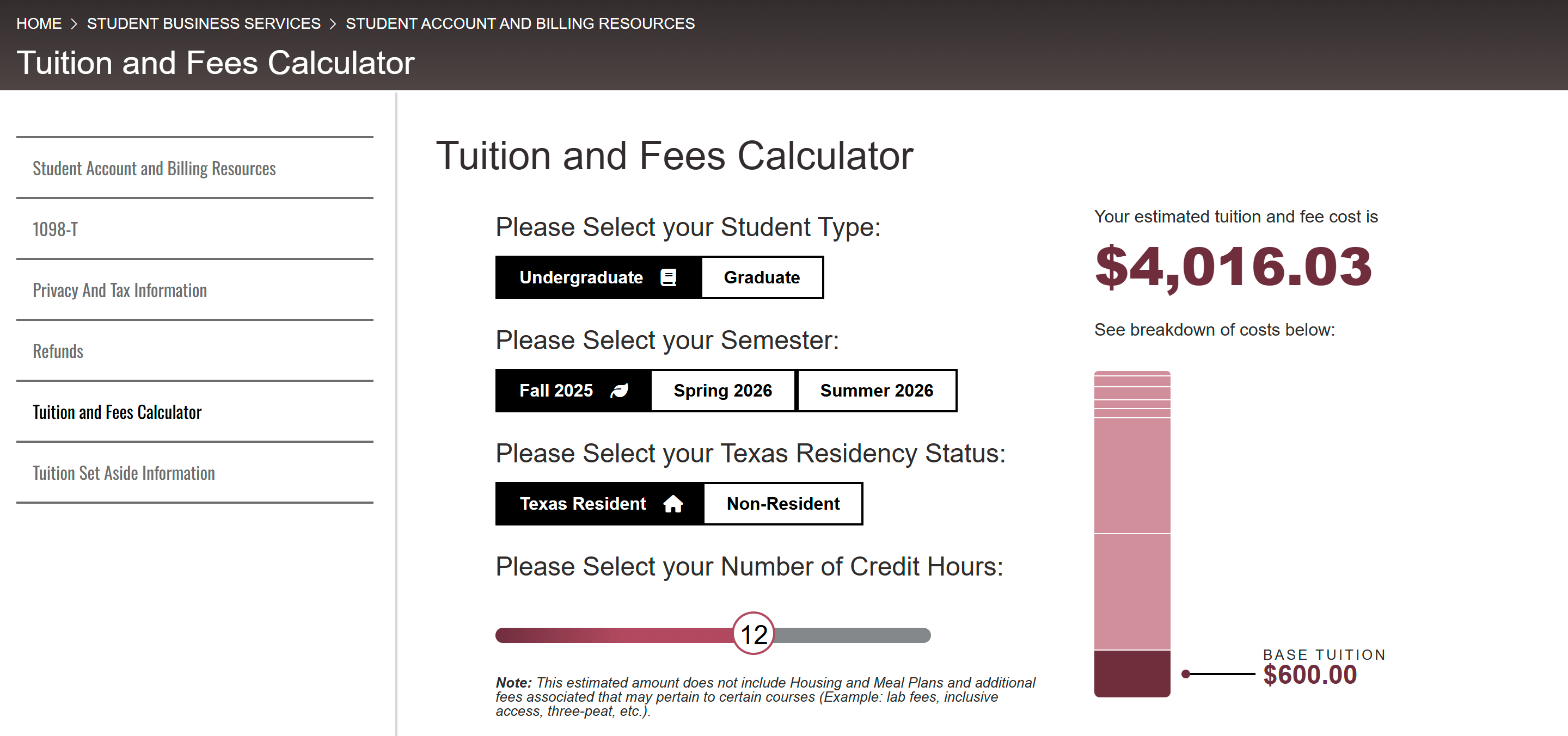 Tuition and Fees Calculator Hero Image